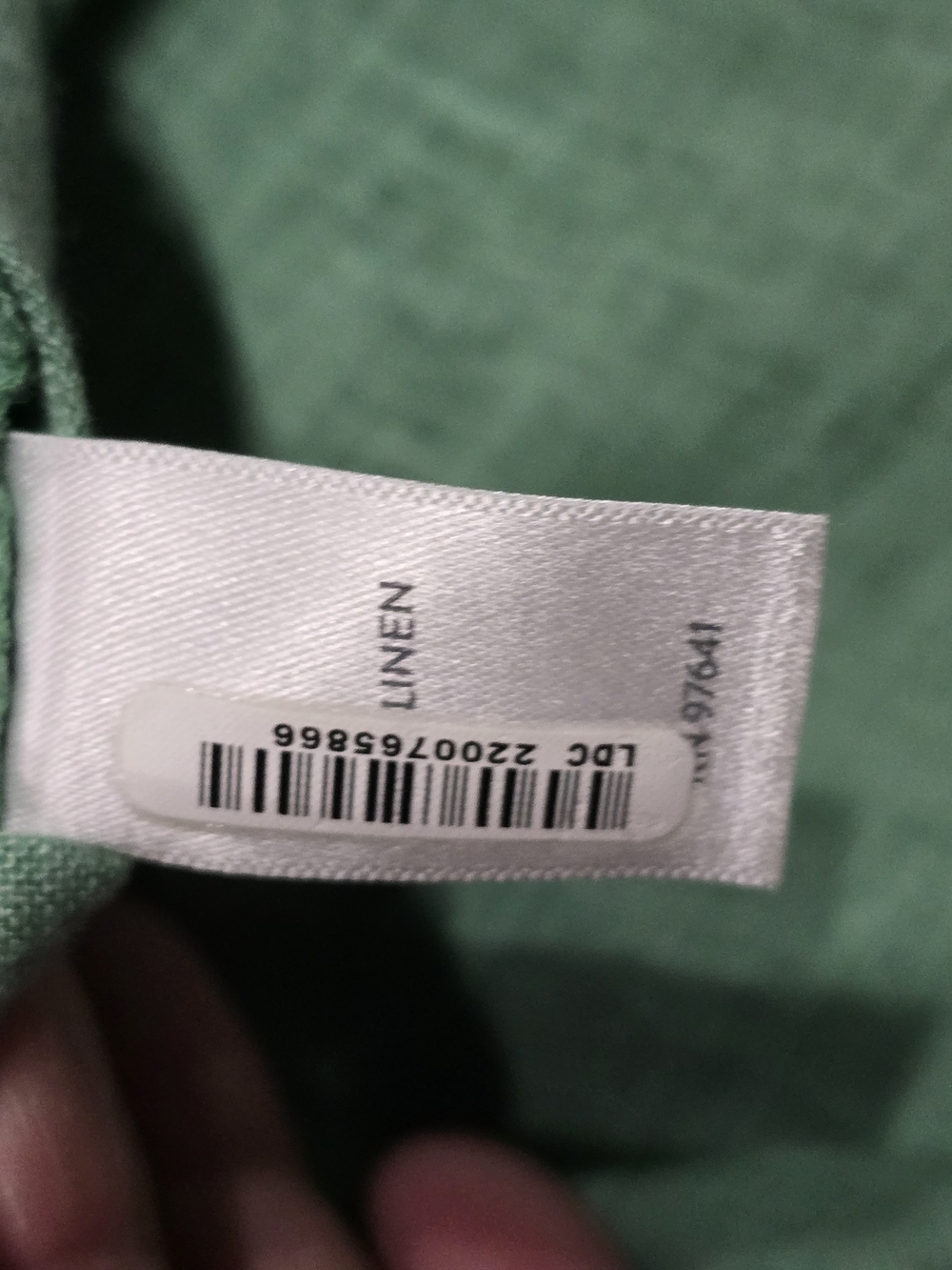 J.Jill Love Linen Garment-Dyed Green Tunic Blouse Band Collar Long-Sleeve L - Picture 8 of 10